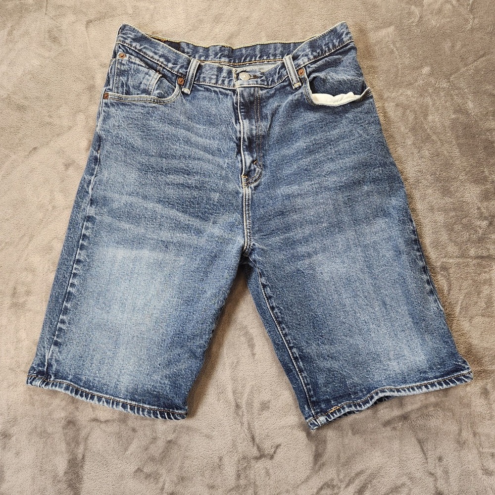 Levis 569 Shorts Mens 30 Blue Medium Wash Relaxed Straight Made In Mexico Denim